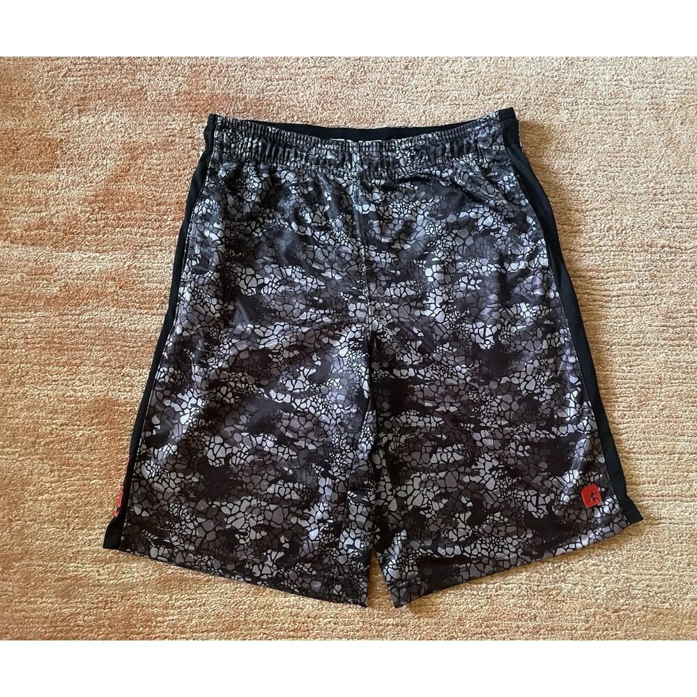 AND1 black gray  /purple basketball shorts men’s S drawstring elastic waist